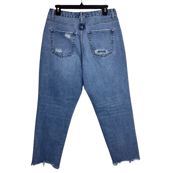 Vervet by Flying Monkey Crop Distressed Jeans Size 29 Blue Denim High Waist - Picture 4 of 10